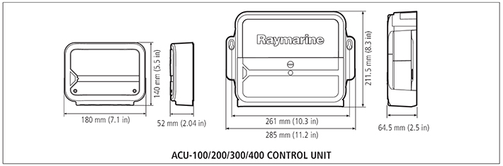 Размеры Raymarine ACU