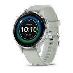 Venu 3S - Silver colored stainless steel frame and medium gray case and silicone strap Garmin 010-02785-00